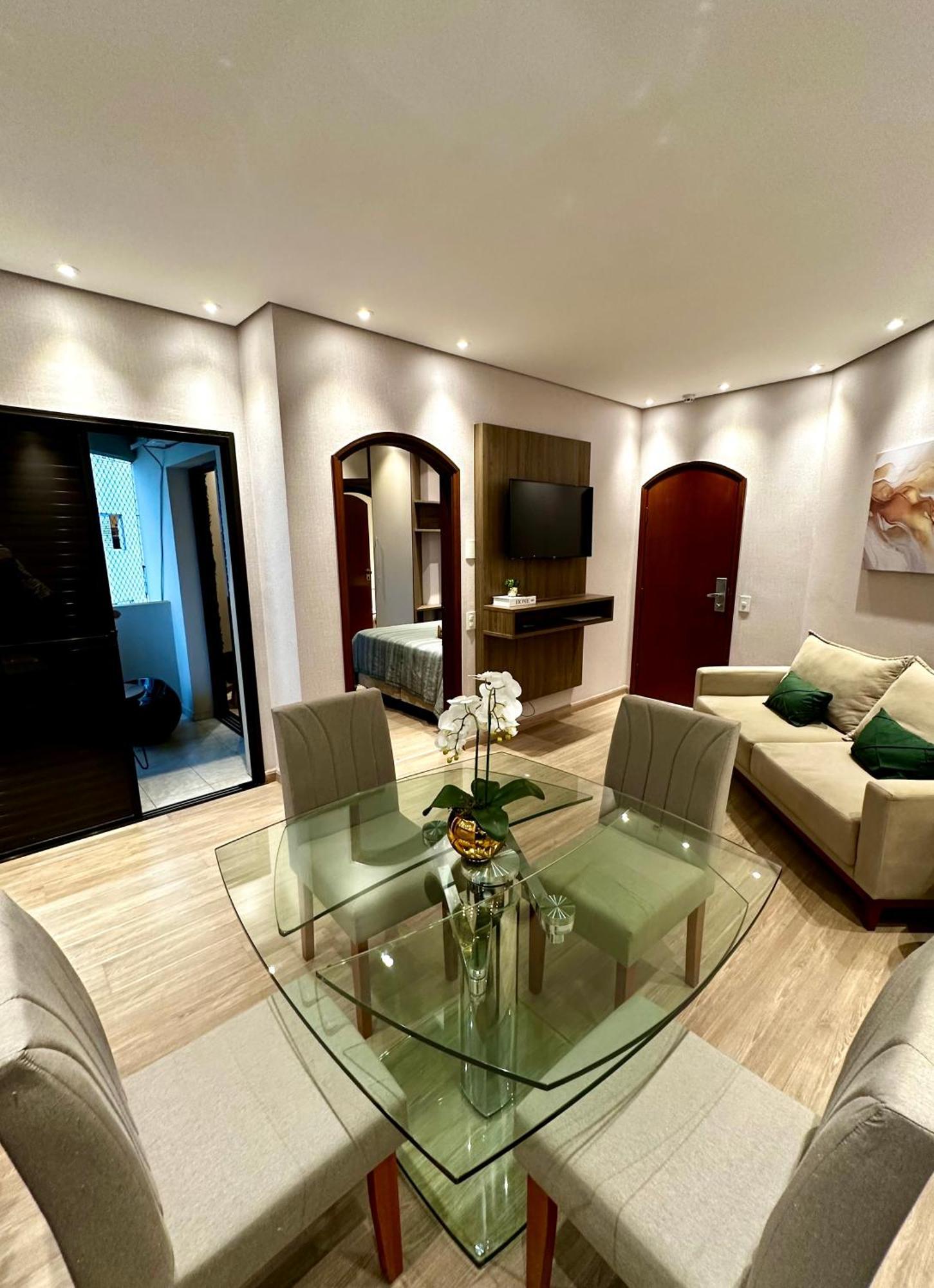 Flat Cosmopolitan Praia Com Estacionamento Gratis - Gonzaga - Andar Alto Santos  Exterior photo